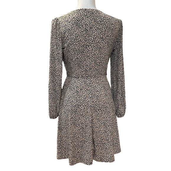 Banana Republic Belted Long Sleeve Fit & Flare Dress Women’s SZ PS in Leopard - Picture 4 of 8